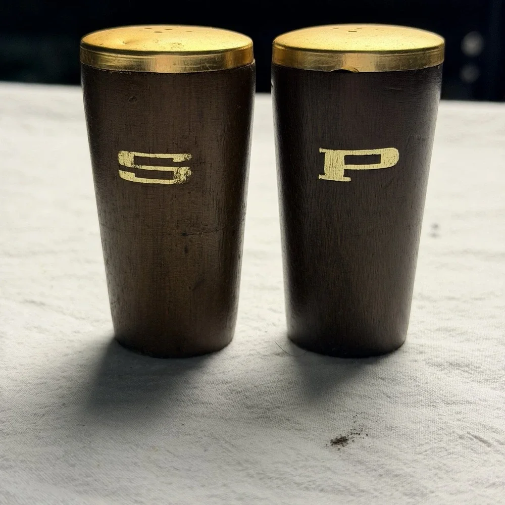 Salt & Pepper Shakers MCM Mid Century Modern Wood Japan 1950's